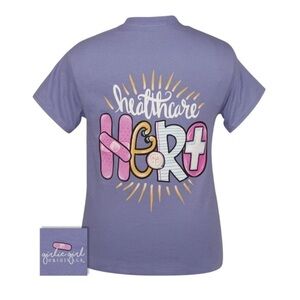 Girlie Girls Purple Healthcare Hero Tee